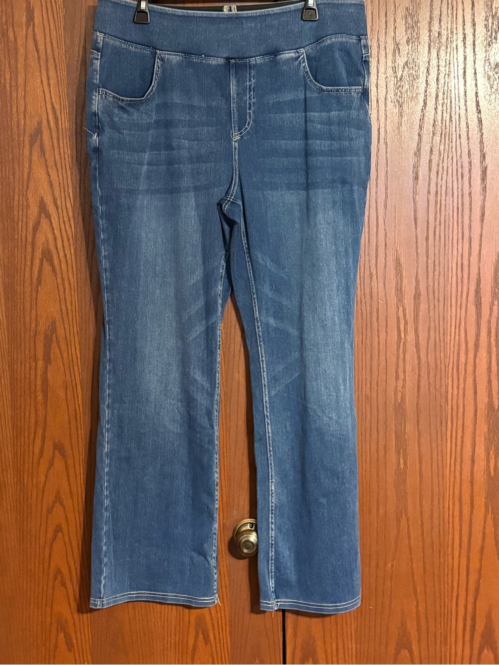 HALARA Women's Mid-Blue Flare Stretch Jeans 1X